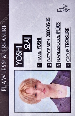treasure flawless ヨシ トレカ Pocamarket, TREASURE YOSHI FLAWLESS K-pop Photocard