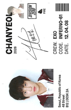 exo チャニョル　中華　qq music トレカ　1枚　5星　当選 Pocamarket, EXO CHANYEOL Upside Down QQ MUSIC K-pop Photocard